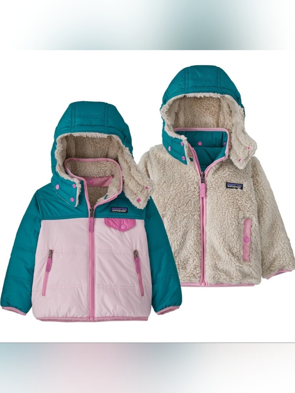 Patagonia Baby Reversible Tribbles Hoody | Peaceful Pink READ